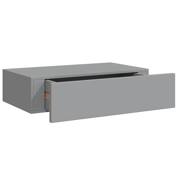 Graue Wandregale mit Schubladen, 2er-Set