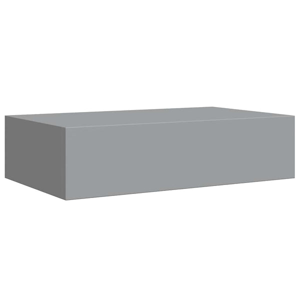 Graue Wandregale mit Schubladen, 2er-Set