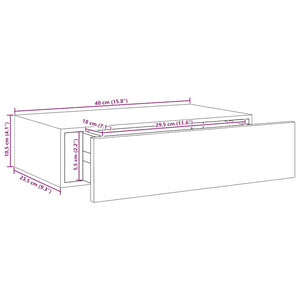 Wandregale mit Schubladen, 2er Set, Eichen-Optik