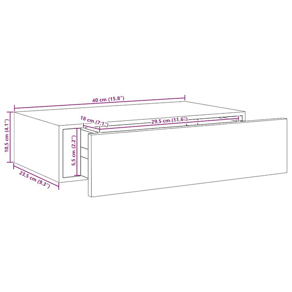 Wandregale mit Schubladen, 2er Set, Eichen-Optik