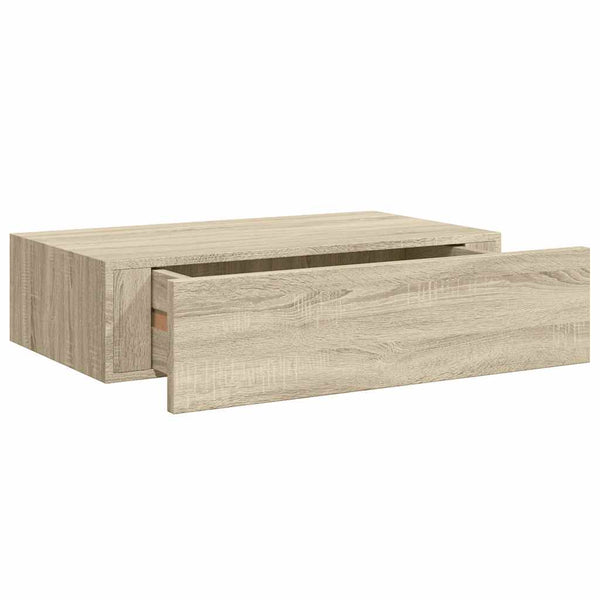 Wandregale mit Schubladen, 2er Set, Eichen-Optik
