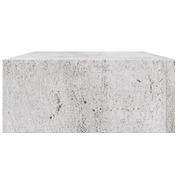 Wandregal mit Schublade, Betongrau, 40 cm