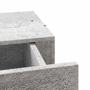 Wandregal mit Schublade, Betongrau, 40 cm