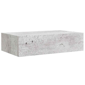 Wandregale mit Schubladen, Betongrau, 2er-Set