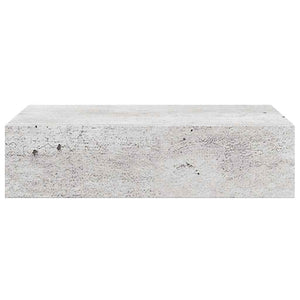 Wandregale mit Schubladen, Betongrau, 2er-Set