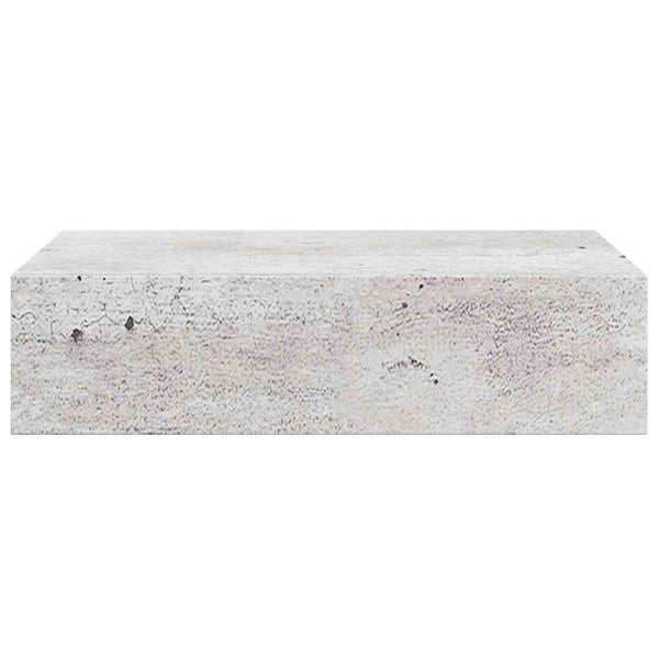Wandregale mit Schubladen, Betongrau, 2er-Set