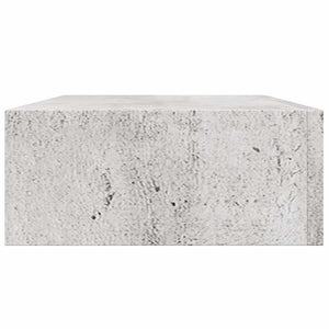 Wandregale mit Schubladen, Betongrau, 2er-Set