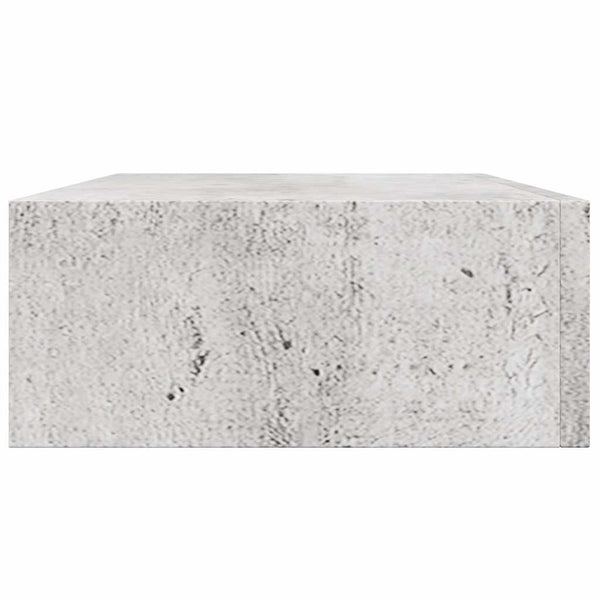 Wandregale mit Schubladen, Betongrau, 2er-Set