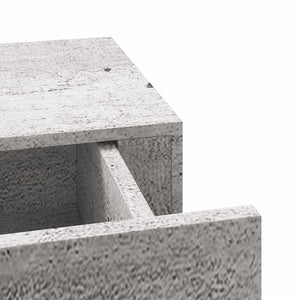 Wandregale mit Schubladen, Betongrau, 2er-Set