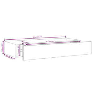 Wandregale mit Schubladen, 60 cm, Weiß, 2er-Set