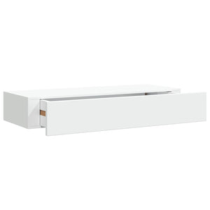 Wandregale mit Schubladen, 60 cm, Weiß, 2er-Set