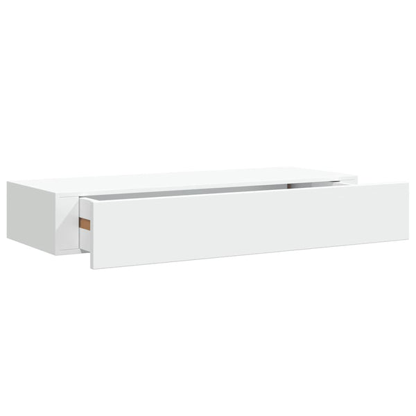Wandregale mit Schubladen, 60 cm, Weiß, 2er-Set