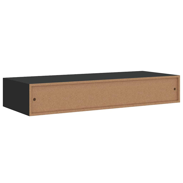 Wandregale mit Schubladen, Schwarz, 2er-Set