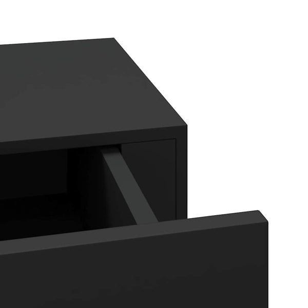Wandregale mit Schubladen, Schwarz, 2er-Set