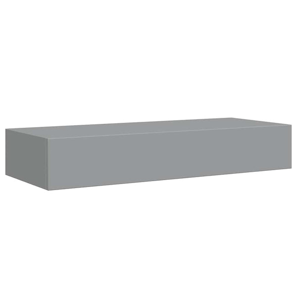 Wandregal Grau mit Schublade 60 cm