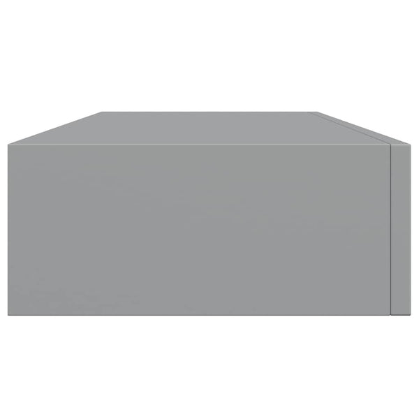 Wandregal Grau mit Schublade 60 cm