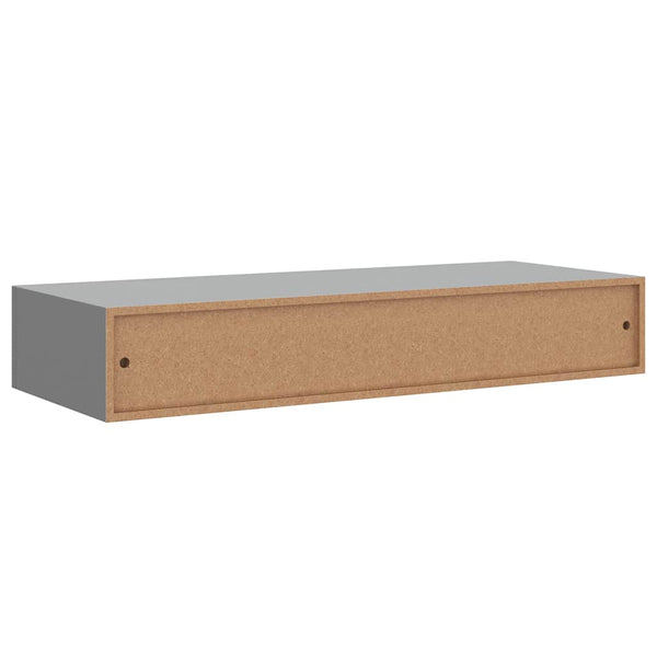 Wandregal Grau mit Schublade 60 cm