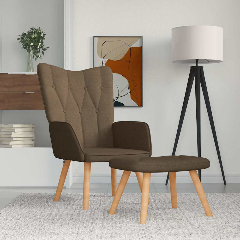 Relaxsessel Braun mit Hocker
