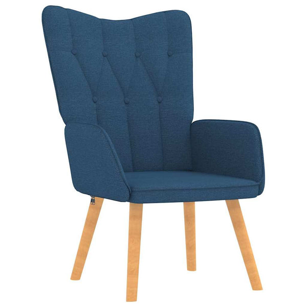 Blauer Relaxsessel mit Hocker