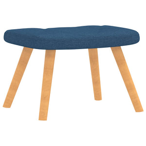 Blauer Relaxsessel mit Hocker