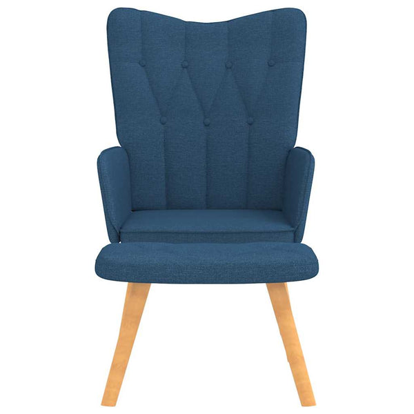 Blauer Relaxsessel mit Hocker