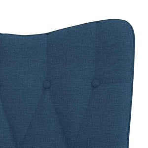 Blauer Relaxsessel mit Hocker