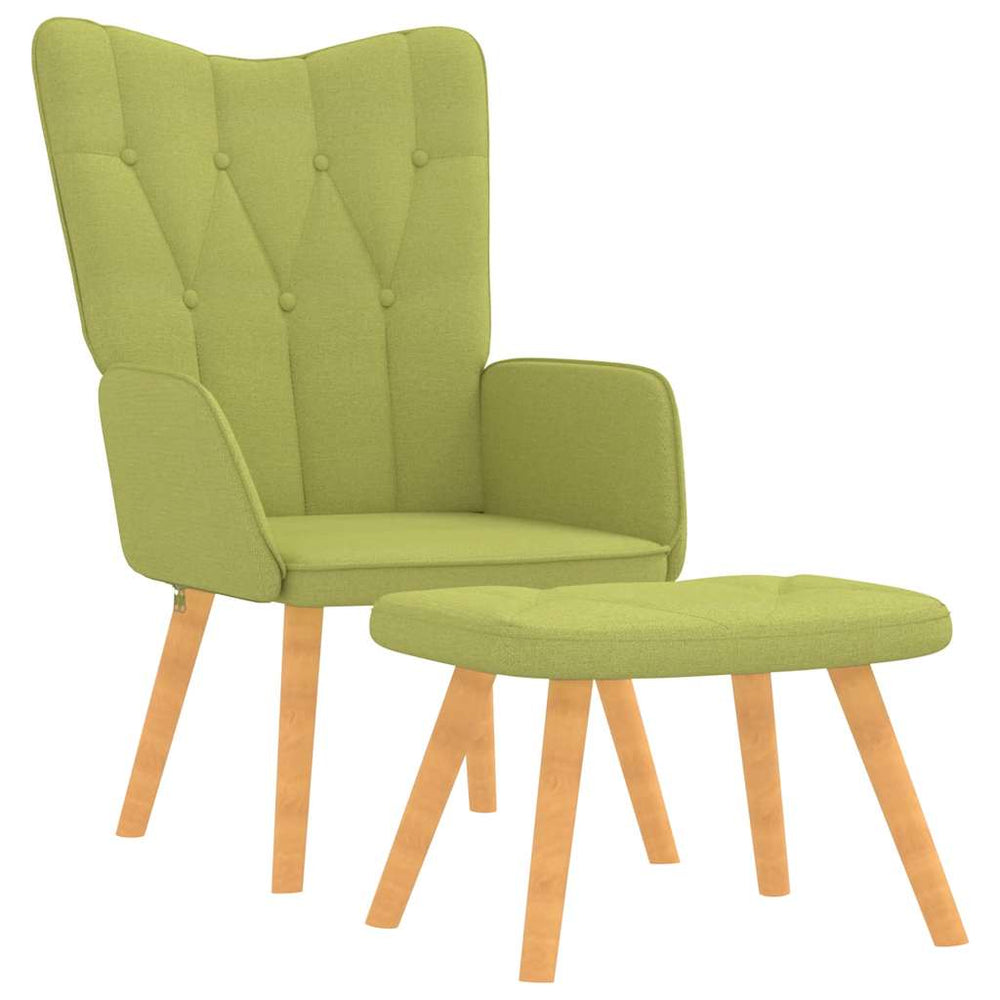 Grüner Relaxsessel mit Hocker