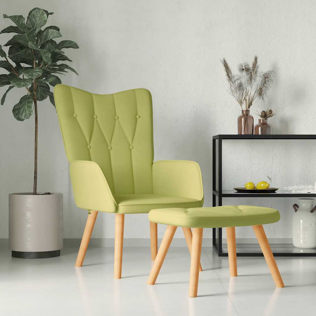 Grüner Relaxsessel mit Hocker