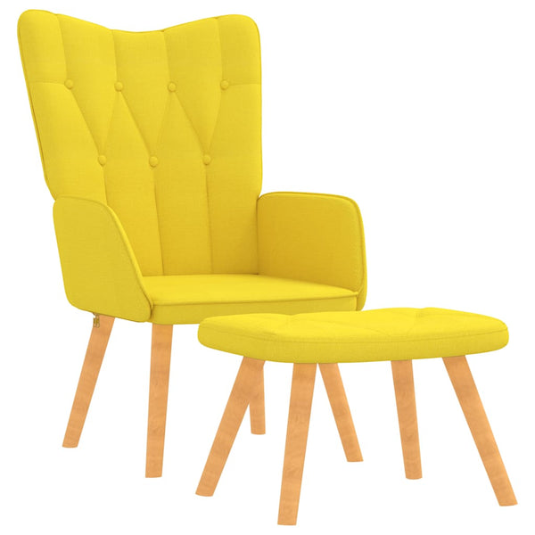 Senfgelber Relaxsessel mit Hocker