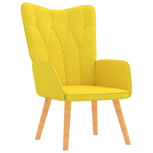 Senfgelber Relaxsessel mit Hocker