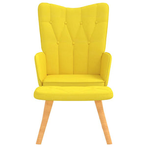 Senfgelber Relaxsessel mit Hocker
