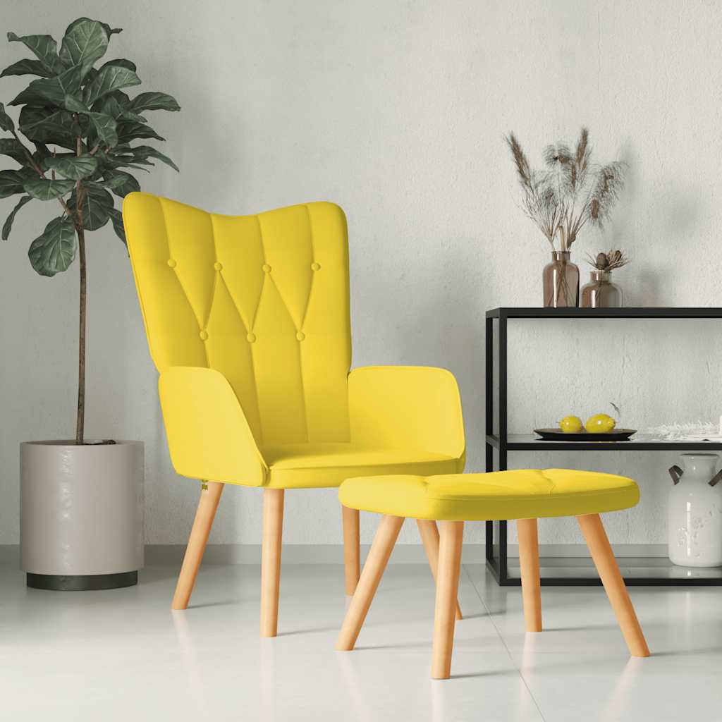 Senfgelber Relaxsessel mit Hocker
