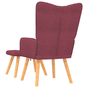 Weinroter Relaxsessel mit Hocker