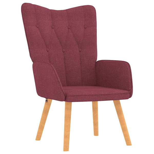 Weinroter Relaxsessel mit Hocker