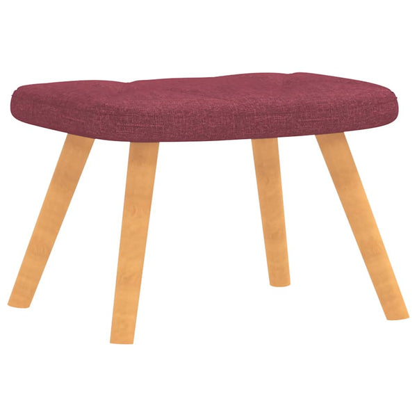 Weinroter Relaxsessel mit Hocker