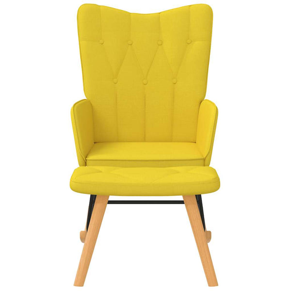 vidaXL Fauteuil à bascule avec repose-pieds Tissu Moutarde