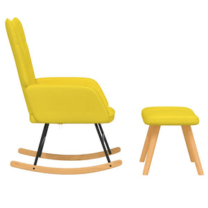 vidaXL Fauteuil à bascule avec repose-pieds Tissu Moutarde