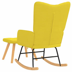 vidaXL Fauteuil à bascule avec repose-pieds Tissu Moutarde