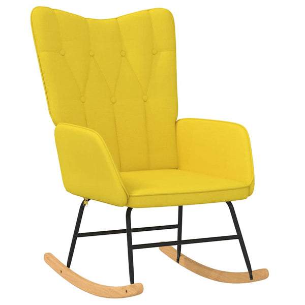 vidaXL Fauteuil à bascule avec repose-pieds Tissu Moutarde