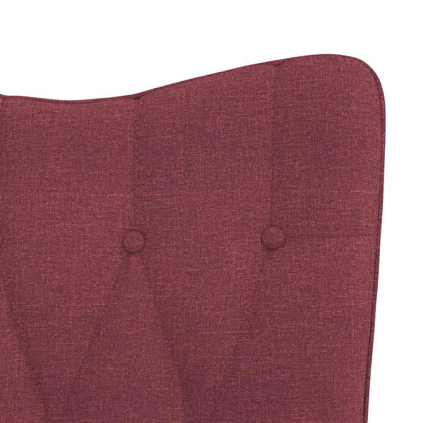 Weinroter Schaukelstuhl mit Hocker