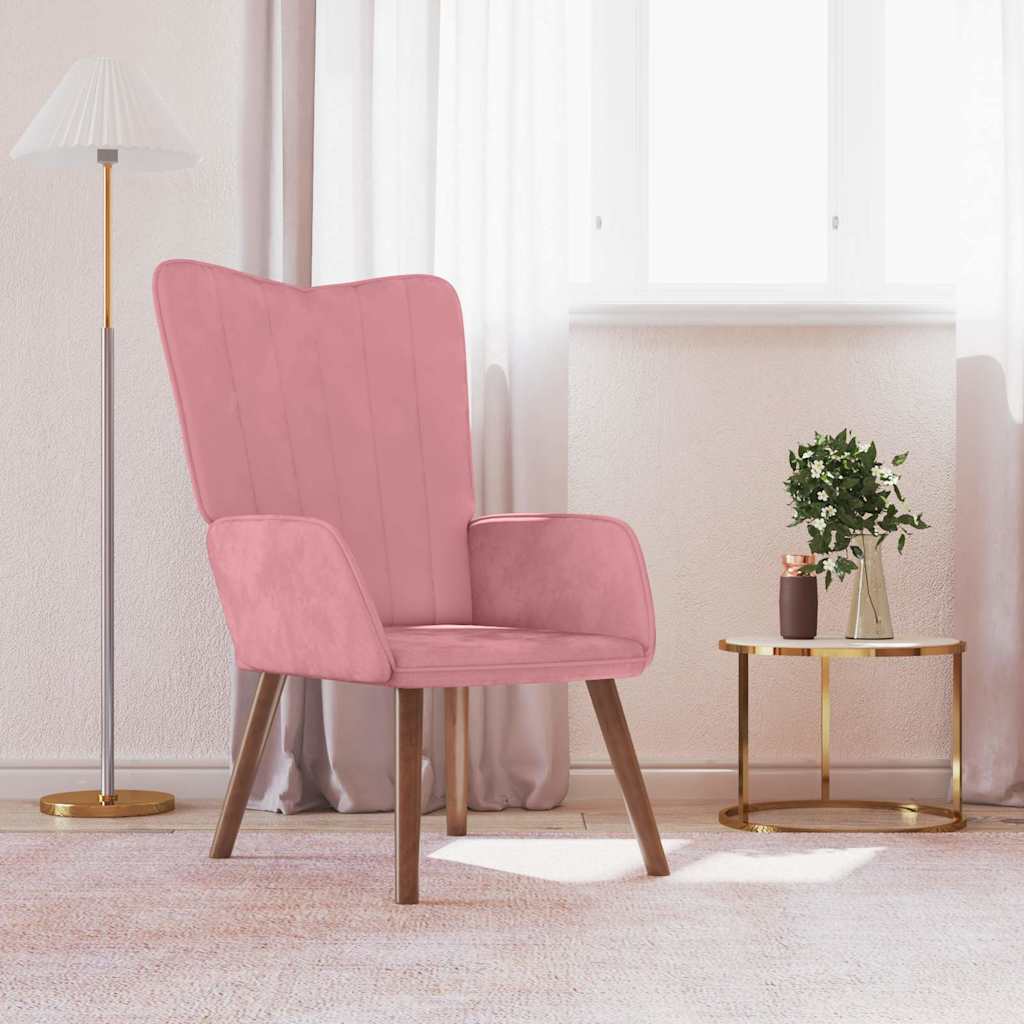 Rosa Samt Relaxsessel