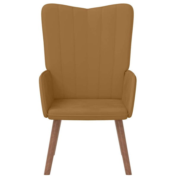 vidaXL Recliner Brown Velvet