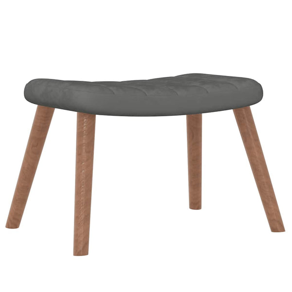 Dunkelgrauer Samt Relaxsessel mit Hocker
