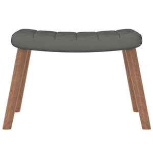 Dunkelgrauer Samt Relaxsessel mit Hocker