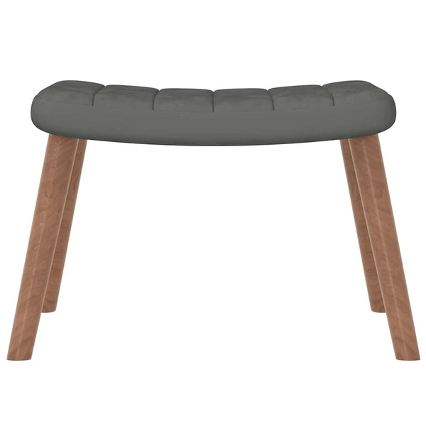 Dunkelgrauer Samt Relaxsessel mit Hocker