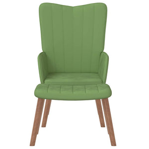 Sessel mit Hocker Hellgrün Samt