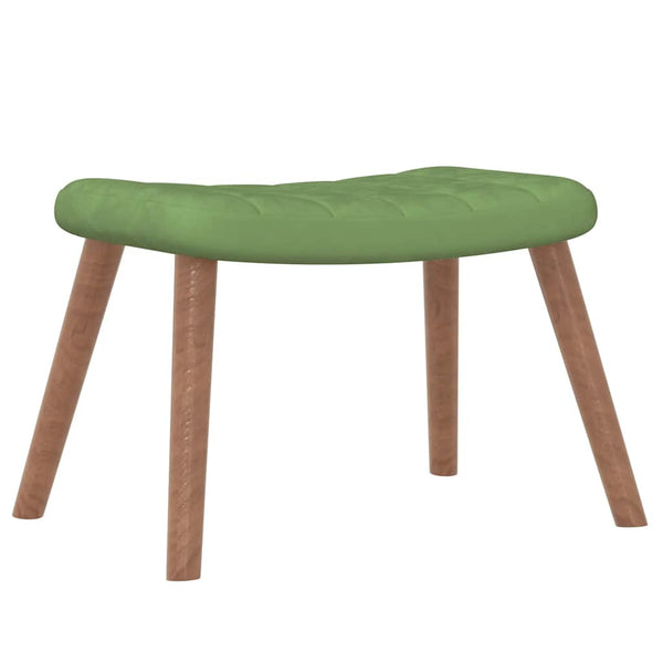 Sessel mit Hocker Hellgrün Samt