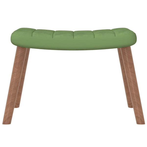Sessel mit Hocker Hellgrün Samt