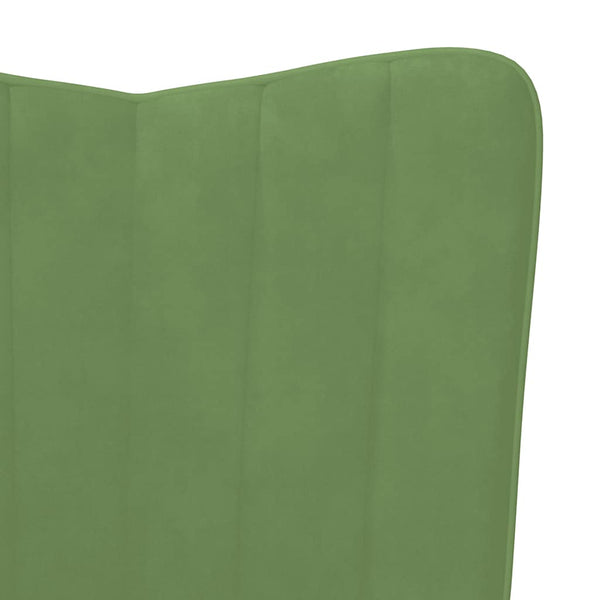 Sessel mit Hocker Hellgrün Samt