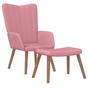 vidaXL Recliner with Footrest Pink Velvet